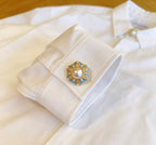 SKY BLUE ENAMEL PEARL LACE - 1 SET