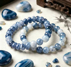 Blue Ice Crack Agate Bracelet