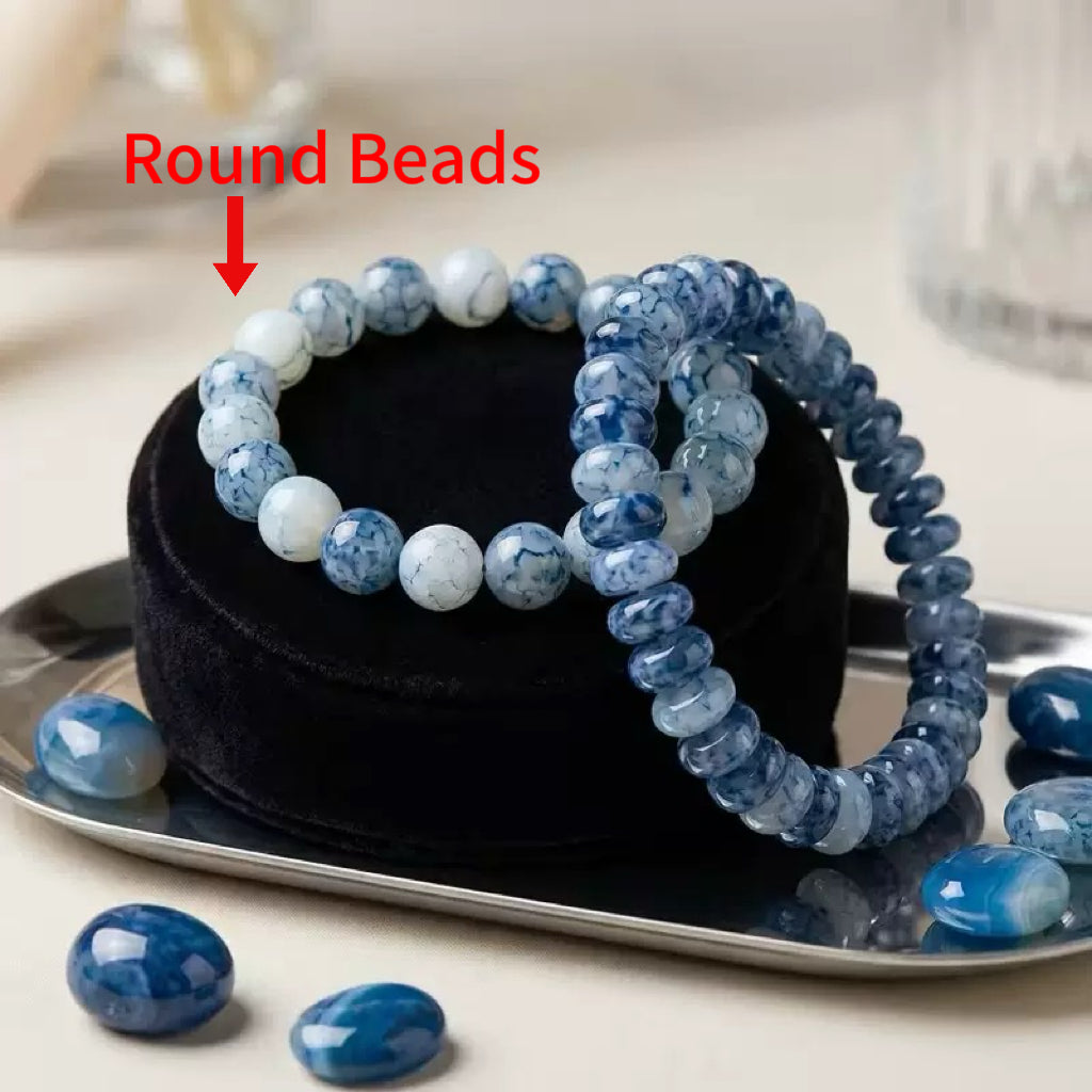 Blue Ice Crack Agate Bracelet