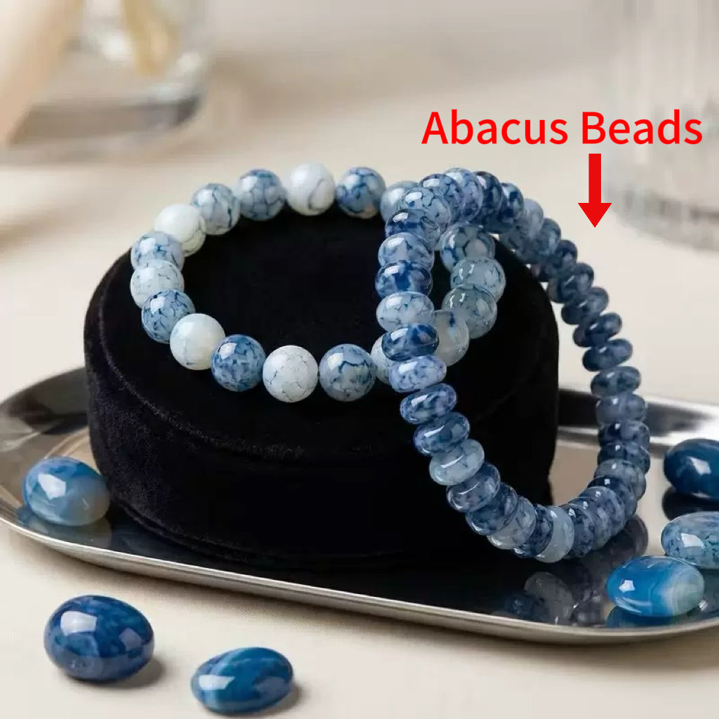 Blue Ice Crack Agate Bracelet