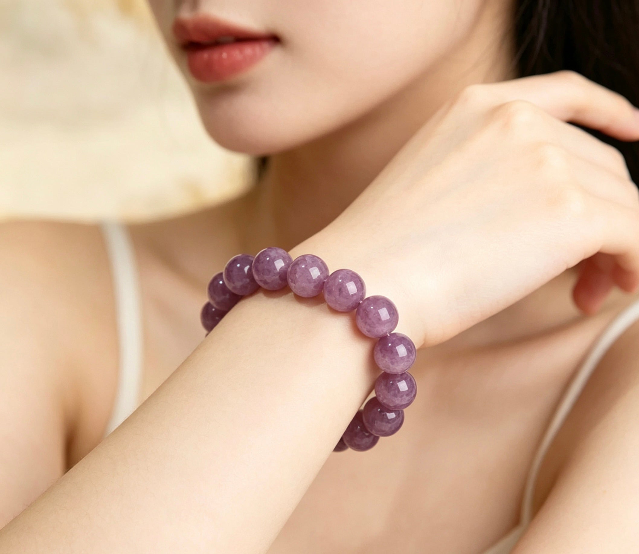 Natural Purple Madagascar Rose Quartz Bracelet