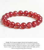 Natural  Pigeon Blood Red Strawberry Quartz  Energy Bracelet
