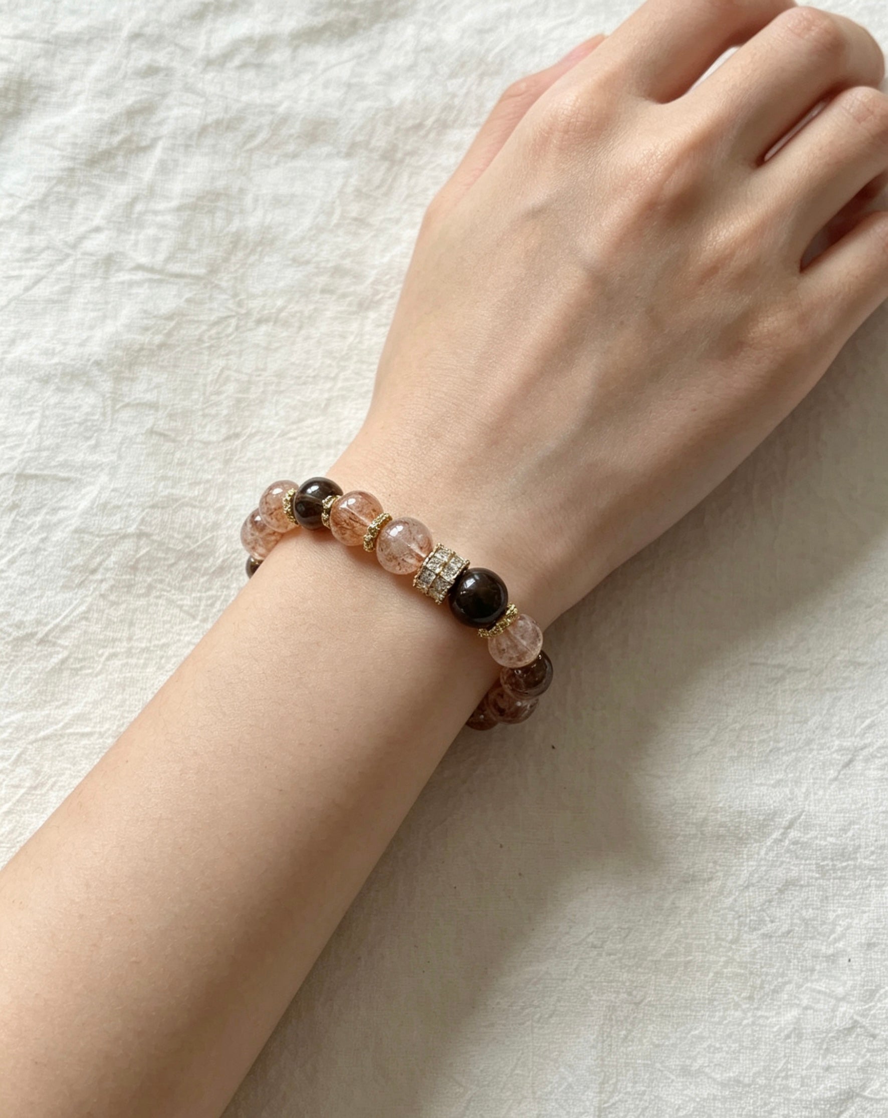 Red Super Seven &Smoky Quartz  Energy Bracelet