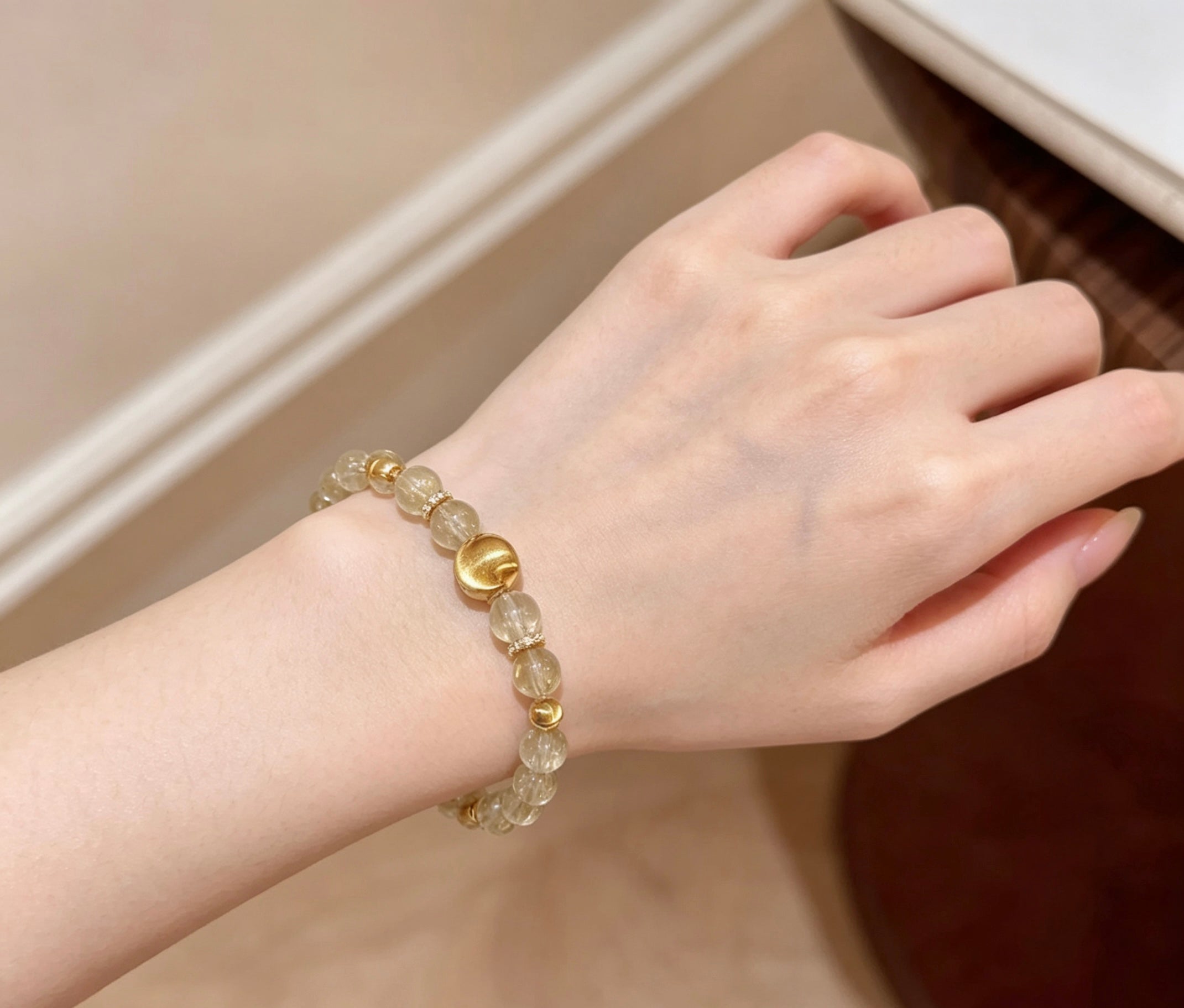 "Stone of Wealth" Natural Golden Rutilated Quartz Bracelet