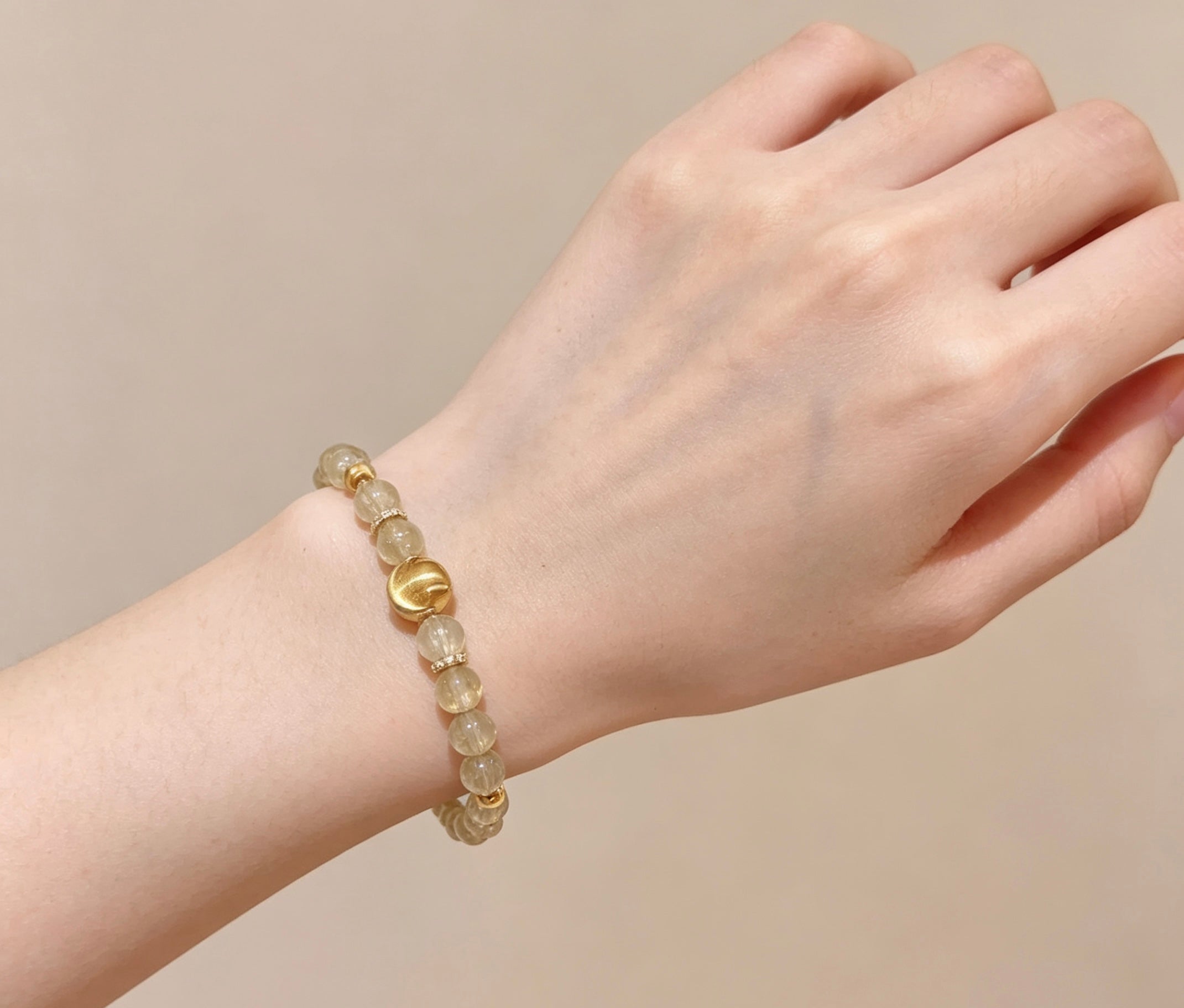 "Stone of Wealth" Natural Golden Rutilated Quartz Bracelet