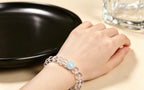 Clear Mind Healing Crystal Bracelet - Clear Quartz & Aquamarine
