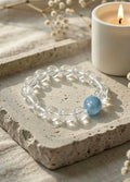 Clear Mind Healing Crystal Bracelet - Clear Quartz & Aquamarine