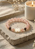Strawberry Quartz Chalcedony Garnet Bracelet