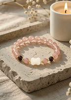 Strawberry Quartz Chalcedony Garnet Bracelet