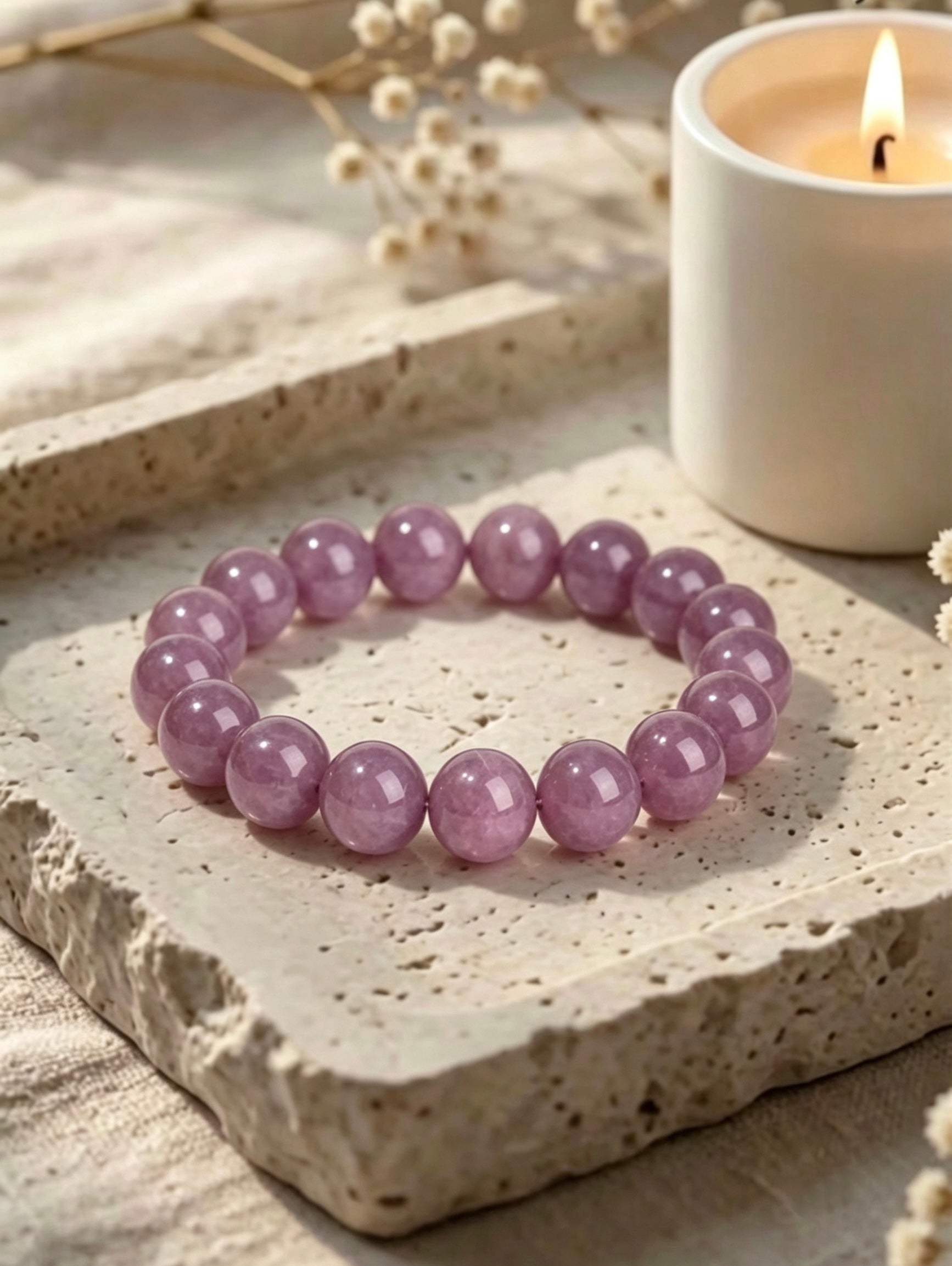 Natural Purple Madagascar Rose Quartz Bracelet