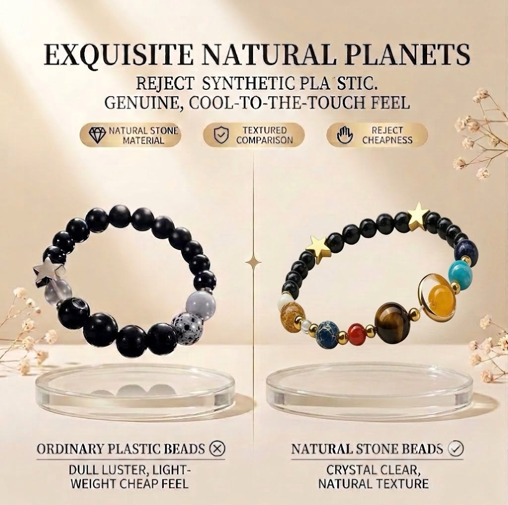 Eight Planets of the Solar System Energy Bracelet