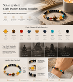 Eight Planets of the Solar System Energy Bracelet