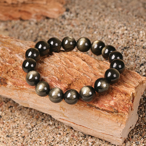 Black Obsidian & Golden Sheen Obsidian Bracelet