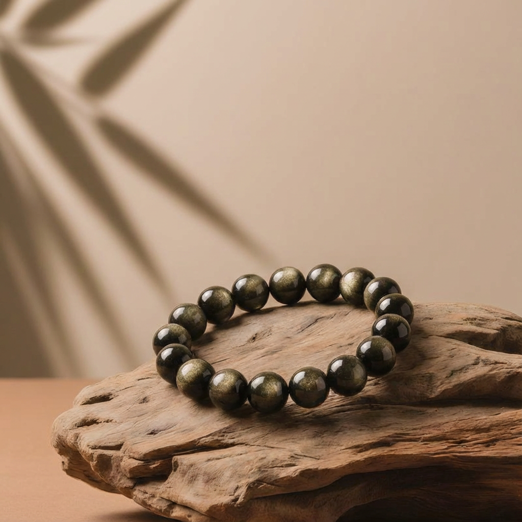 Black Obsidian & Golden Sheen Obsidian Bracelet
