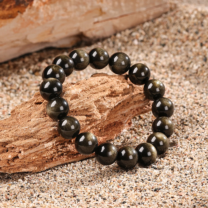 Black Obsidian & Golden Sheen Obsidian Bracelet