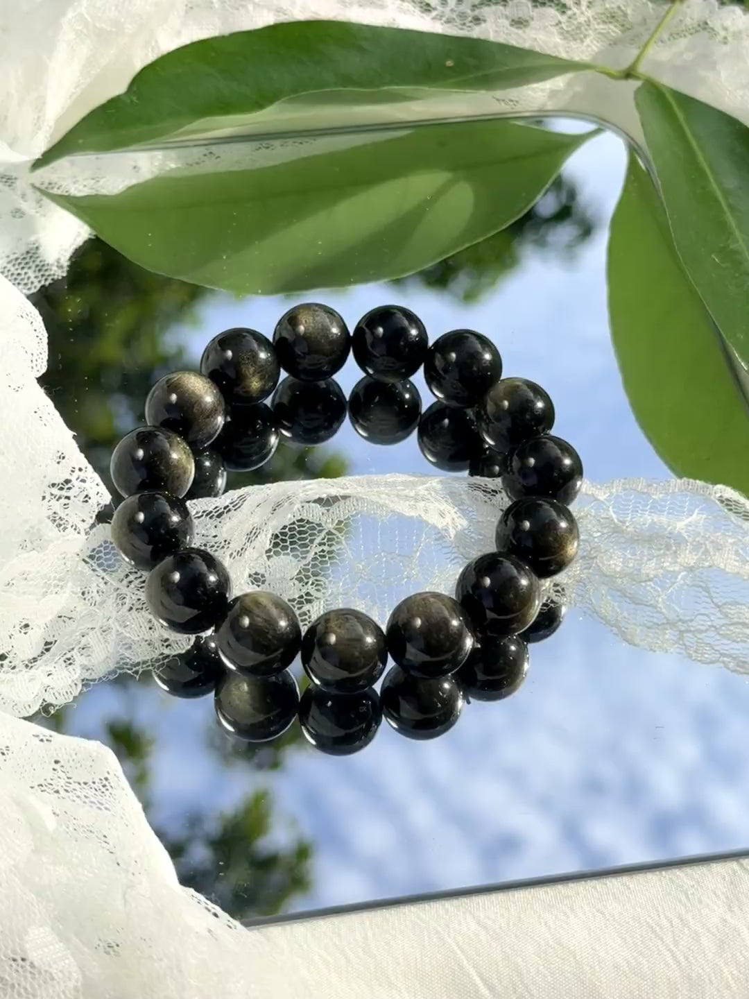 Black Obsidian & Golden Sheen Obsidian Bracelet