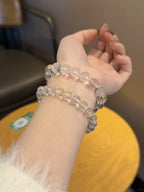 Clear Mind Healing Crystal Bracelet - Clear Quartz & Aquamarine